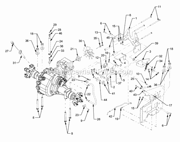 Transmission Mounting And Neutral Linkage Diagram and Parts List for GT3204 14A-671-710 Cub Cadet Lawn Tractor